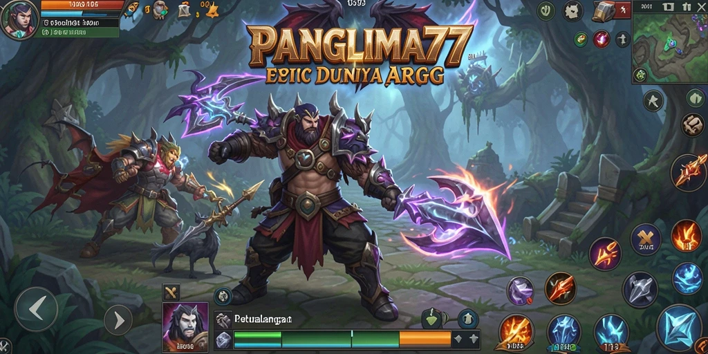 Tampilan aksi epik dalam gameplay ARPG PANGLIMA77.