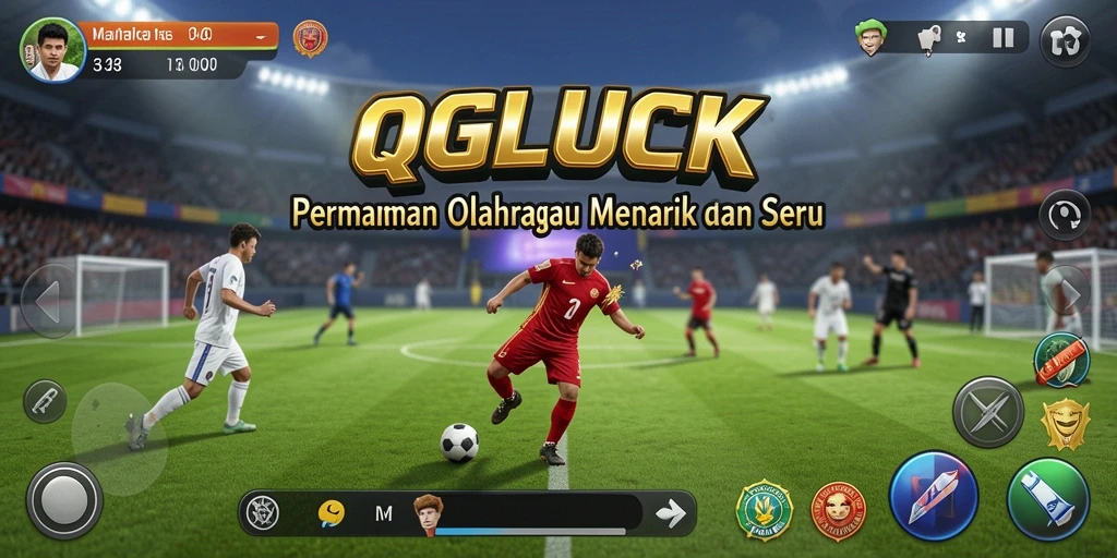 Tampilan gameplay QGLUCK yang menampilkan aksi olahraga yang seru.
