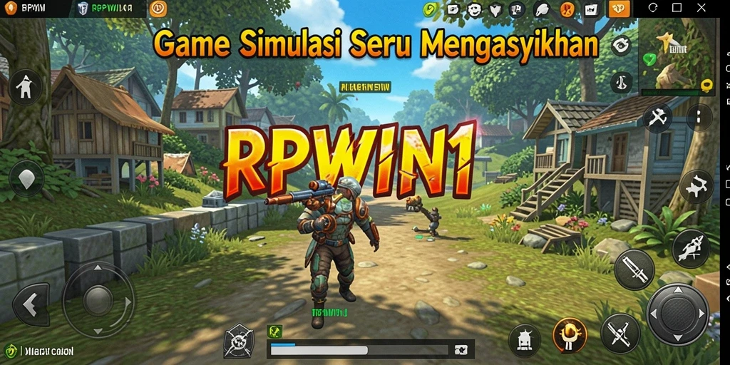 Screenshot utama RPWIN1 menampilkan gameplay simulasi yang mendebarkan.