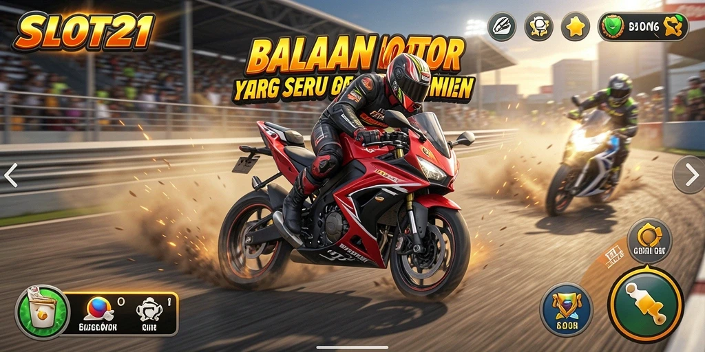 Gameplay menarik dari SLOT21 dengan balapan motor yang menegangkan.
